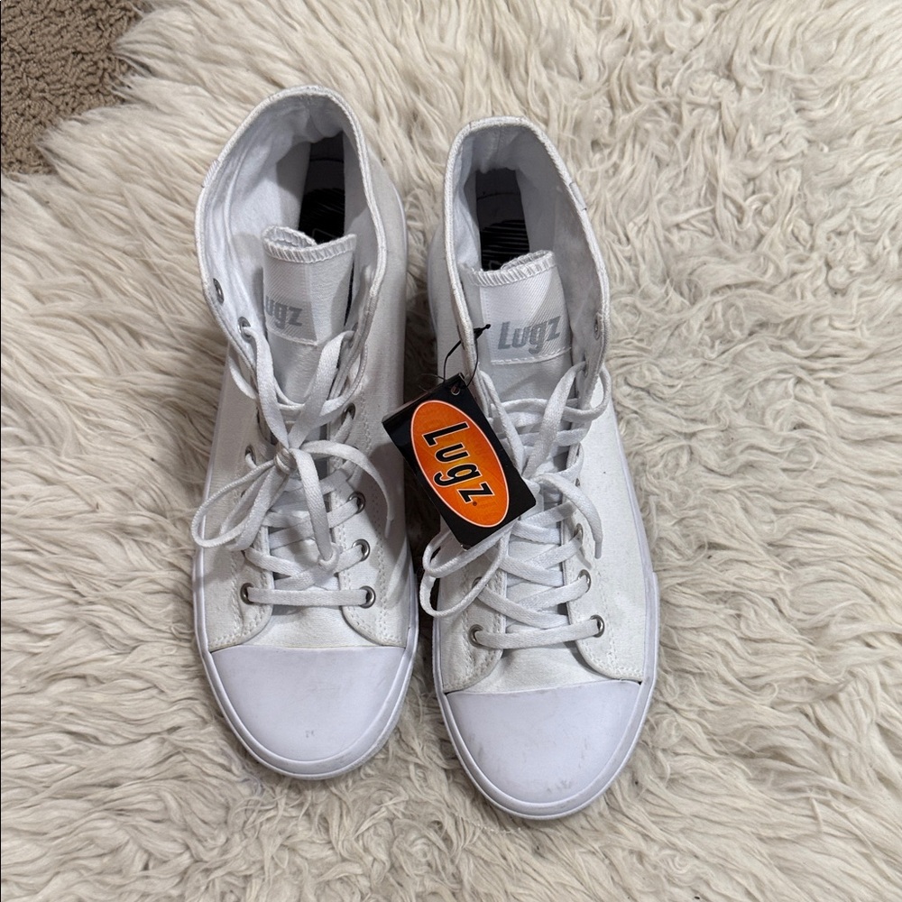 Lugz Women's White Canvas Stagger Hi Sneaker Size 10 NWT